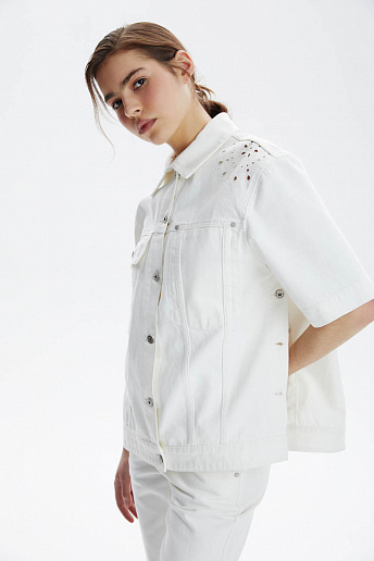 Куртка с короткими рукавами и вышивкой, купить по цене 9990 рублей